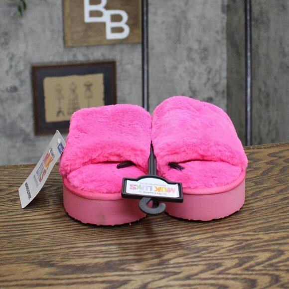 NWT Muk Luks Women's Platform Slide Slippers 1100291 S Pink - Picture 4 of 7